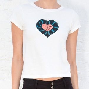Brandy Melville | Vinyl Heart Tee